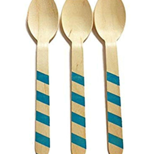 wooden spoon with striped print