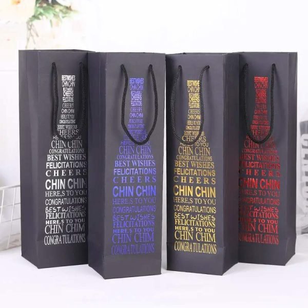Kraft paper wine bags with handles a