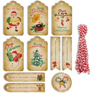 Painted Kraft Paper Christmas Party Gift Packaging Hang Tags 50 Sets 2023