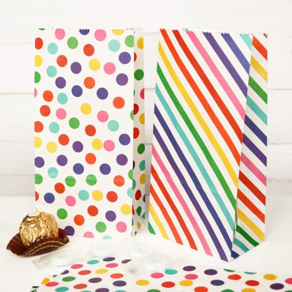 Rainbow Dots striped candy bag