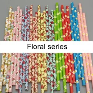 floral series paper straws