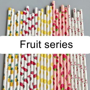 fruit series paper straws