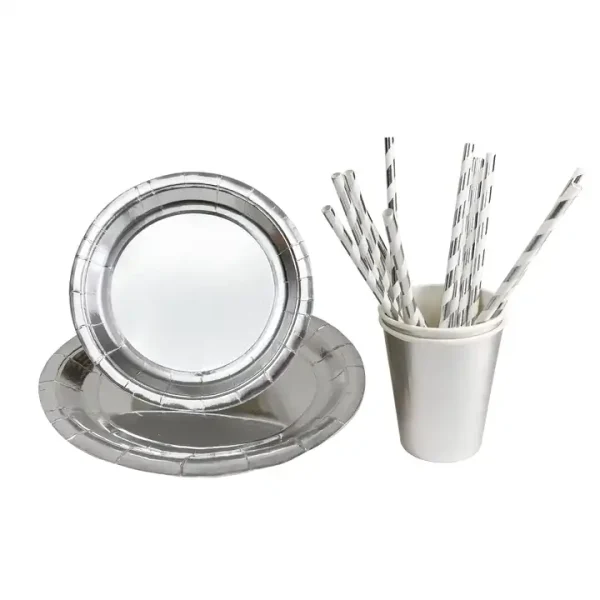 Wholesale Disposable Party Tableware Sets silver