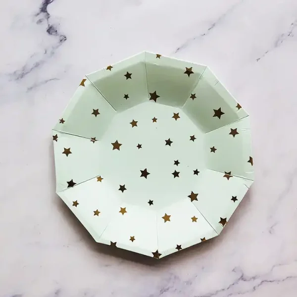 Wholesale Factory 9 Inch Decagon Paper Plate light green