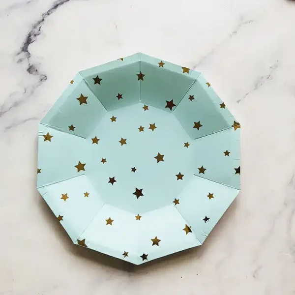 Wholesale Factory 9 Inch Decagon Paper Plate mint green
