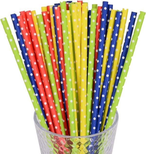 polka dot paper straws