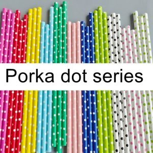porka dot series paper straws