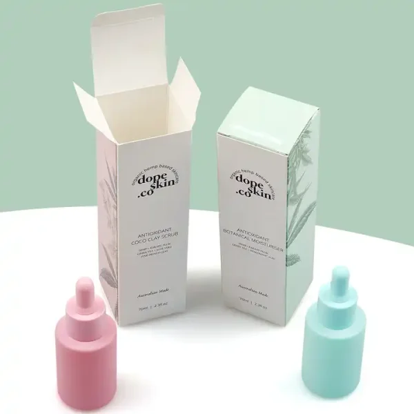 Biodegradable Matt and Glossy Laminated Paper Boxes for Cosmetics Packaging your logo