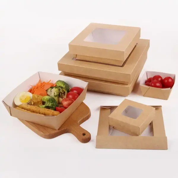 Disposable PLA Kraft Paper Lunch Box