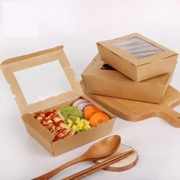 Disposable PLA Kraft Paper Lunch BoxFood Container