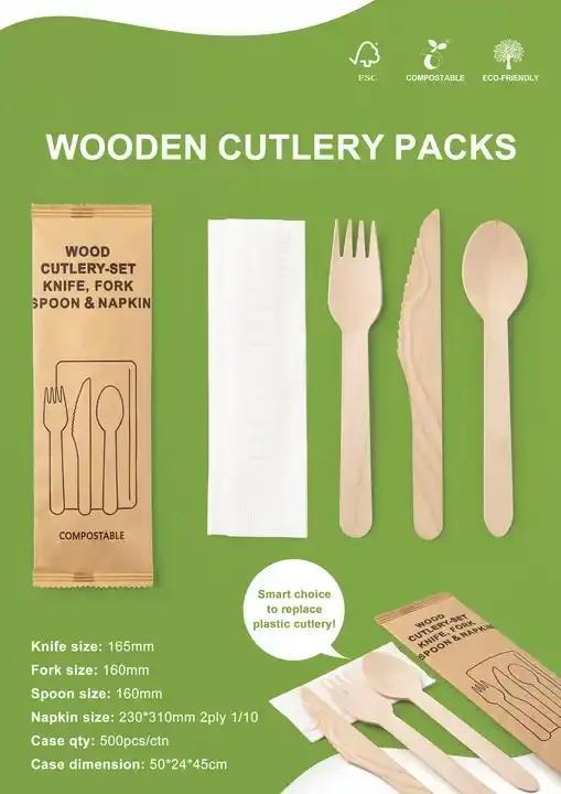 Disposable Packing wooden Cutlery Set