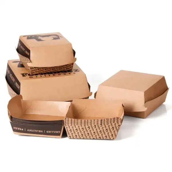 Takeaway Burger Packaging Kraft Paper Box
