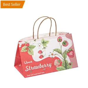 strawberry paper bag with handle