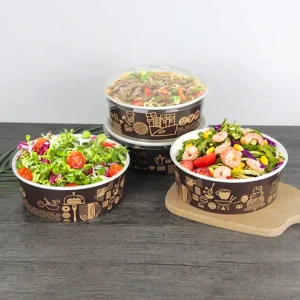 Biodegradable Eco Friendly Kraft Paper Cardboard Soup Cup Bowl and Salad Box Packaging