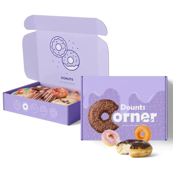 Bulk Order of Custom Printed Donut Boxes for Food Doughnut Packaging