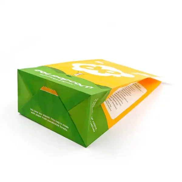 Bulk Wholesale of Customized Food Grade Kraft Popcorn SOS Paper Bags bottom