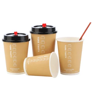 Custom Disposable Logo Printed Takeaway Cafe Hot Coffee Cup