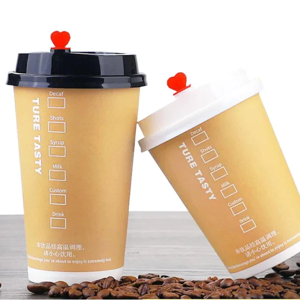 Custom Disposable Logo Printed Takeaway Cafe Hot Coffee Cup wholesale