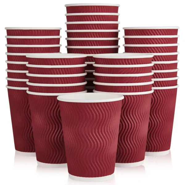Custom Double Ripple Wall Paper Cups Corrugated Coffee Takeaway Cups