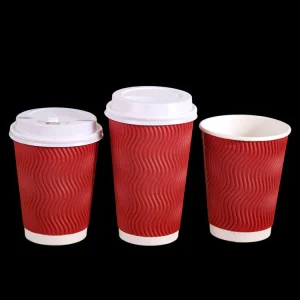 Custom Double Ripple Wall Paper Cups Corrugated Coffee Takeaway Cups2