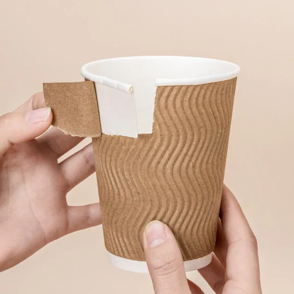 Custom Double Ripple Wall Paper Cups Corrugated Coffee Takeaway Cups4