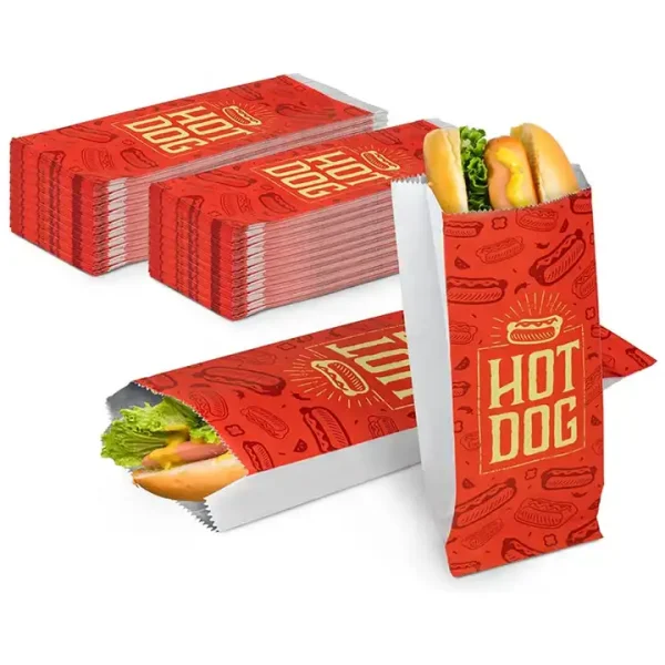 Custom Eco Takeaway BBQ Fast Food Hot Dog Sandwich Burger Packaging Bag factory