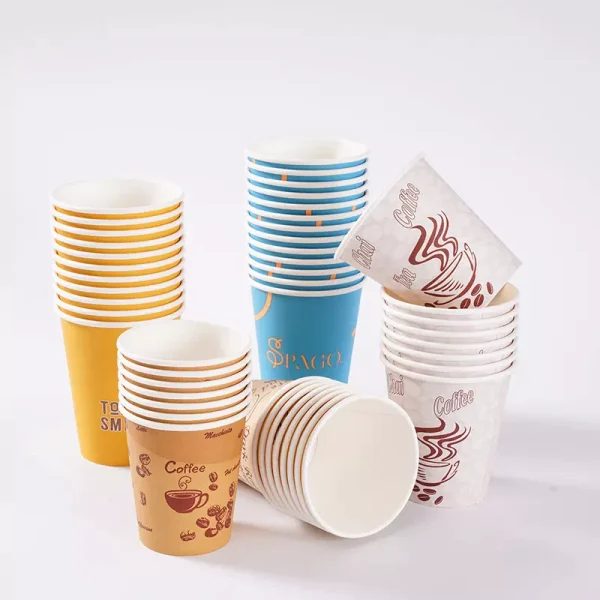 Custom Flexo Printing Compostable Single Wall Paper Cup for Milkshake and Milk Tea