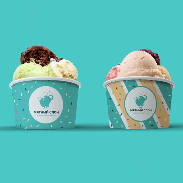Custom Printed Compostable Disposable Paper Ice Cream Cup1