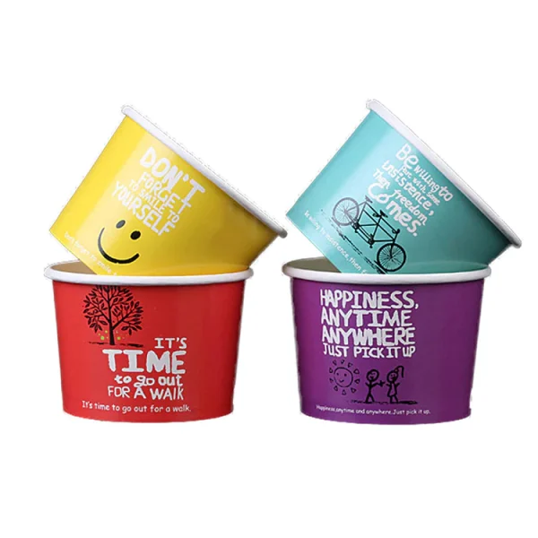 Custom Printed Compostable Disposable Paper Ice Cream Cup2