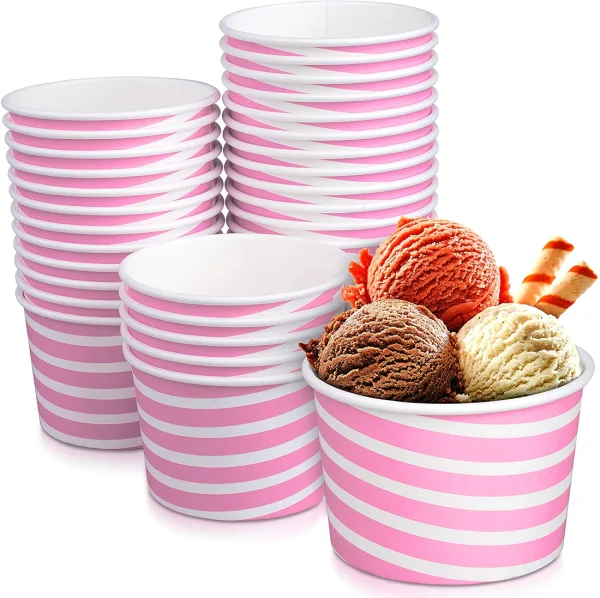 Custom Printed Disposable Yogurt Ice Cream Paper Cup Paper Bowl with Lid2
