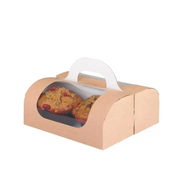 Custom Printed Logo Muffins Desserts Cookie Sweet Boxes Folding Food Donut Packaging Boxes with handle