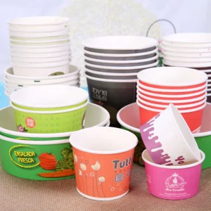 Custom Printed Paper Dessert Cups Bowl Ice Cream Paper Cup With Lid3