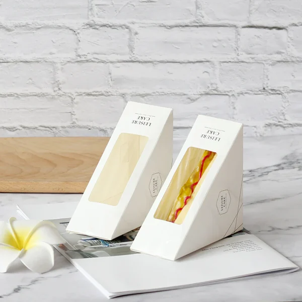 Custom Sandwich Breakfast Food Packaging Box with Window2