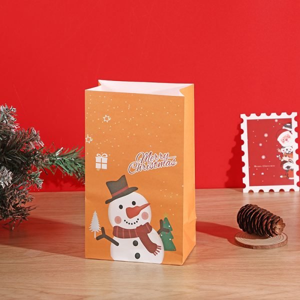 Customized Printed Kraft Brown SOS Paper Bags snowman