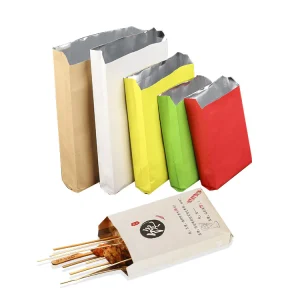 Disposable Hot Food Packing Takeout Paper Bags with Foil