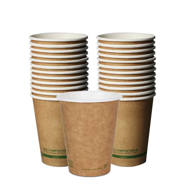 Disposable Printed Recyclable Single Wall Hot Drink Paper Cups