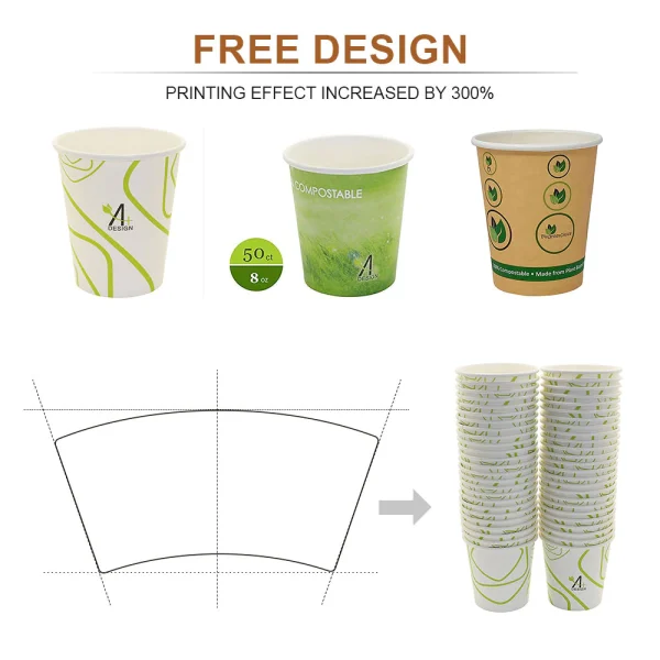 Disposable Printed Recyclable Single Wall Hot Drink Paper Cups whoesale