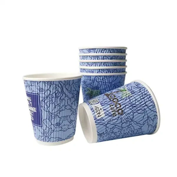 Embossed Paper Cups with Plastic Free Water Based Barrier Coating