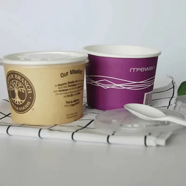 Factory Supply Eco Friendly Kraft Paper Food Cup Hot Soup Bowls With Vented Lid