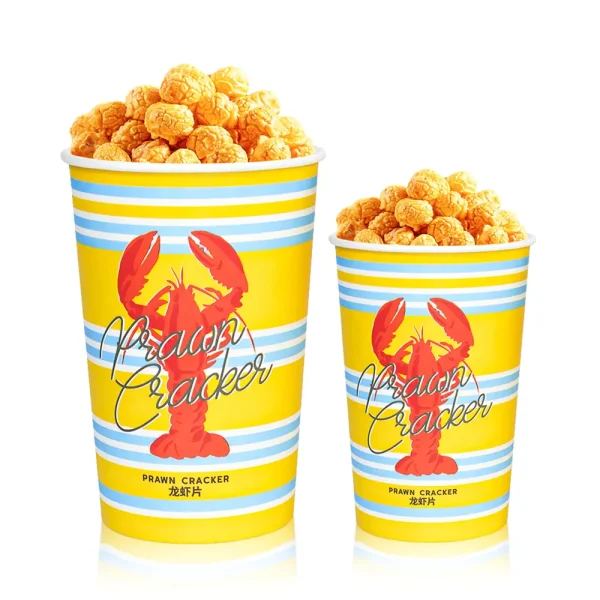 Food Grade Packaging Fried Chicken Buckets Disposable Custom Logo Printed Big Popcorn Cup Paper Bucket1