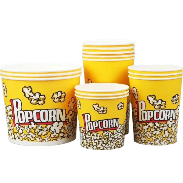 Food Grade Packaging Fried Chicken Buckets Disposable Custom Logo Printed Big Popcorn Cup Paper Bucket7