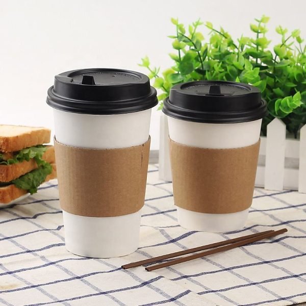 Manufacturer Custom Disposable Single Wall Coffee Tea Paper Cup with Lid and sleeve