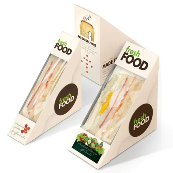 OEM Eco friendly Customized Logo Printed Sandwich Wedges Packaging Box1