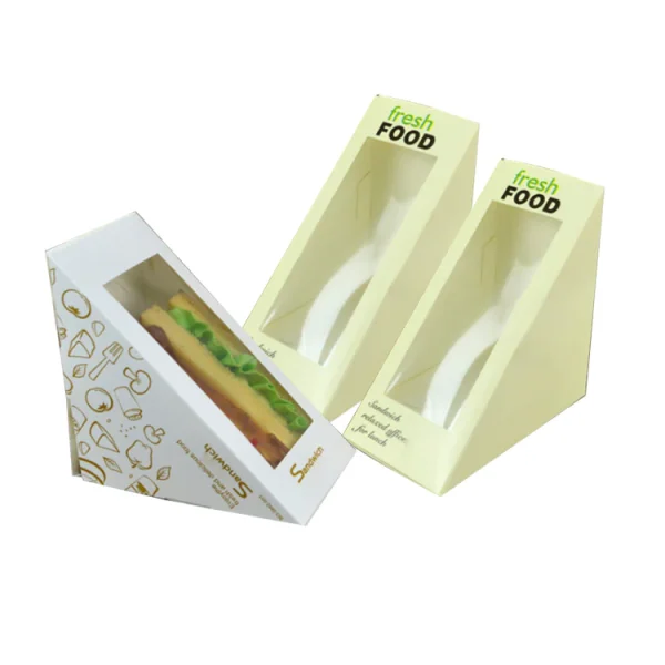 OEM Eco friendly Customized Logo Printed Sandwich Wedges Packaging Box2