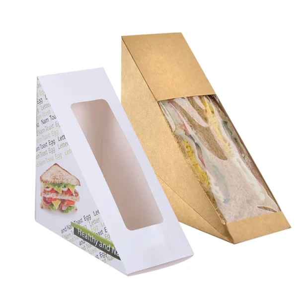 OEM Eco friendly Customized Logo Printed Sandwich Wedges Packaging Box3