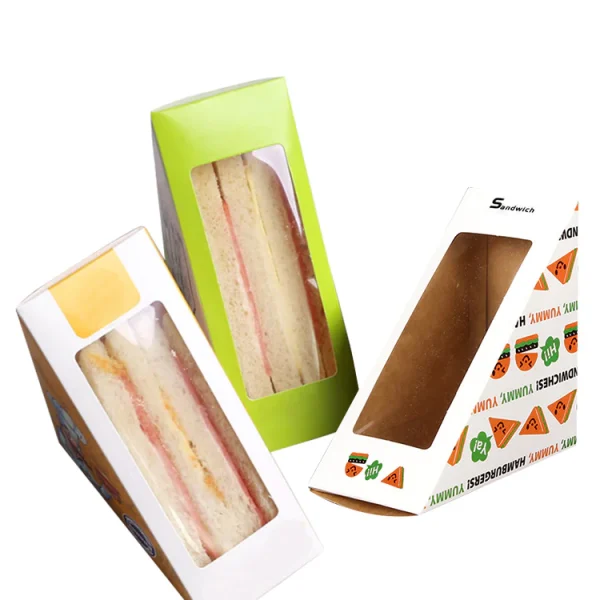 OEM Eco friendly Customized Logo Printed Sandwich Wedges Packaging Box4