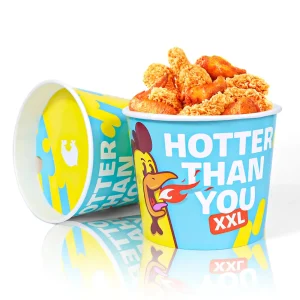 Paper Fried Chicken Bucket with Lid Custom Logo Disposable