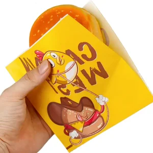 Recyclable Takeaway Fast Food Satchel Paper Bag with Logo Printing factory