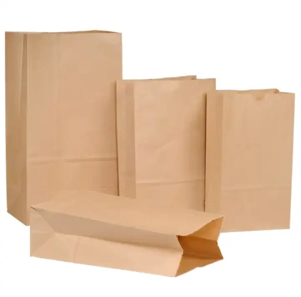 Recycled Custom Logo Printed Grocery Packaging Brown Kraft Paper Bag