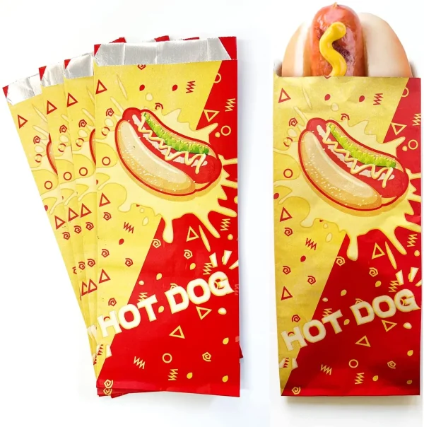 Single use Paper Foil Bags for Hot Dogs and Salad Rolls